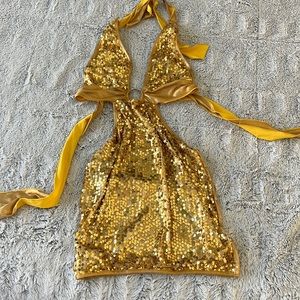 Sexy gold sequin club dress! Wore once to Vegas!